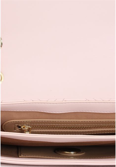 Borsa da donna rosa cipria Quilted con tracolla catena lettering metallo dorato LOVE MOSCHINO | JC4014PP1ILA0601